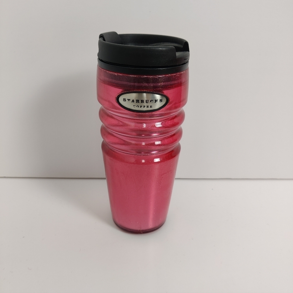 Metallic Starbucks 16 oz 2008 Plastic Coffee Tea Travel Tumbler Cup